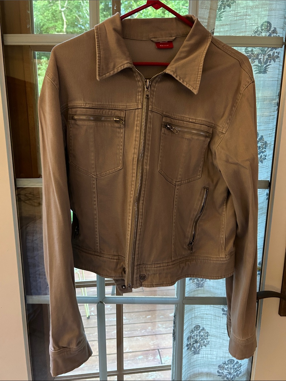 Gasoline Taupe  Zip Front Jacket